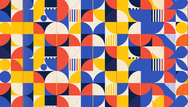Decorative modular pattern featuring rounded shapes and vector precision