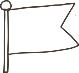 Fototapeta premium Hand drawn doodle pennant flag on a pole isolated on transparent background