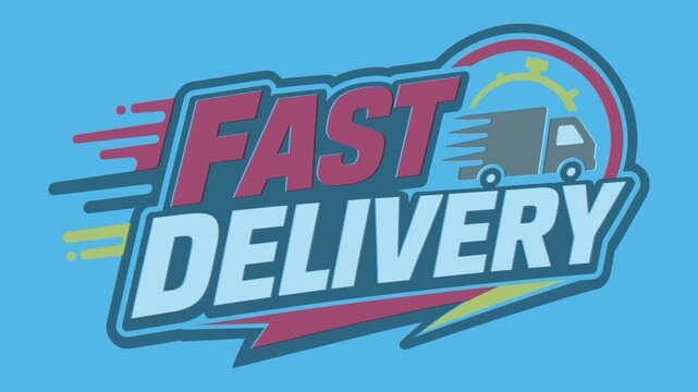 Fast Delivery Animation, Express Shipping Promotion, E-Commerce Logistics Banner, Quick Service Advertisement, Retail Marketing Motion Graphic Loop