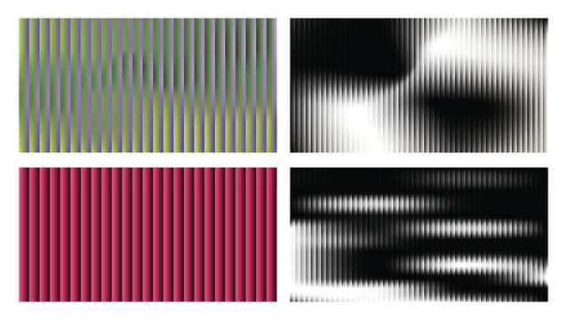 Abstract Vertical Stripe Optical Illusion Background Collection with Gradient Blur Texture and Modern Op Art Vector Design