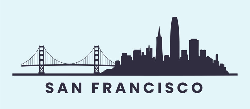 San Francisco skyline vector art silhouette