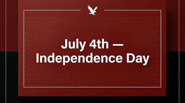 Red minimalist independence day july 4th holiday graphic design card