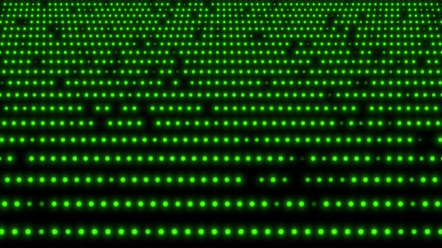 Green digital dots pattern on black background grid matrix technology