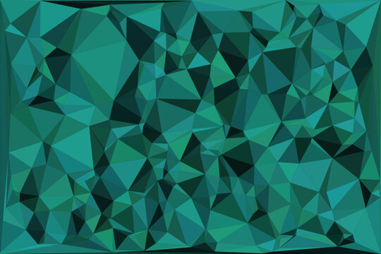 Abstract low poly background featuring geometric triangular pattern in teal and cyan.