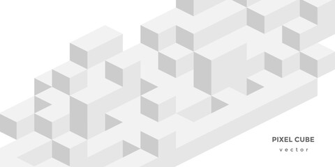 Fototapeta premium Technological white background .Isometric squares. Geometric lines. Abstract tech. Vector illustration.