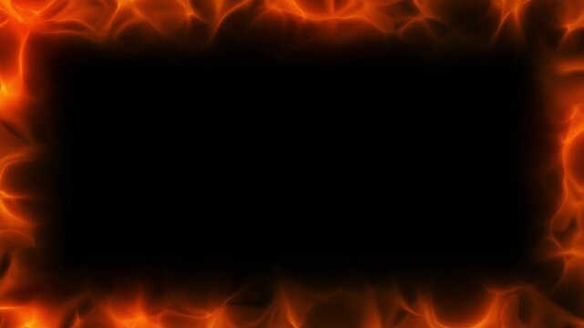 4K Blazing Fire Floor Border Overlay