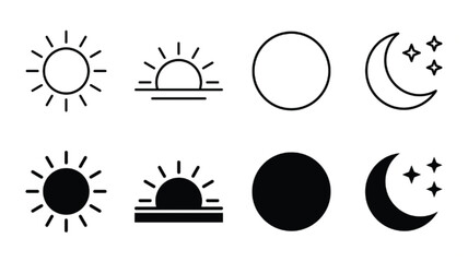Naklejka premium Minimal Weather Icons Set