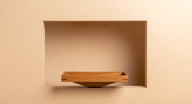 Brown wooden pencil inside empty cardboard box on plain background minimal setup