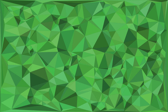 Green geometric triangular pattern with modern low poly aesthetic style background design.