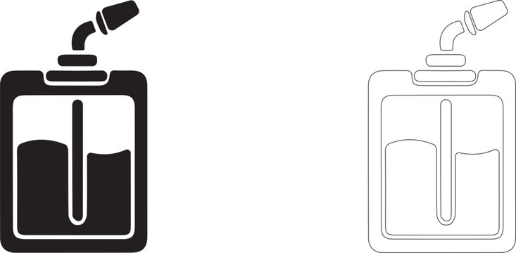 Space food pouch vector icon, weightlessness drinking pack symbol, astronaut ration, liquid nutrition and orbital life.