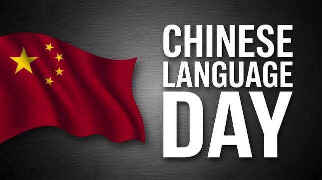 Chinese language day celebration with national flag