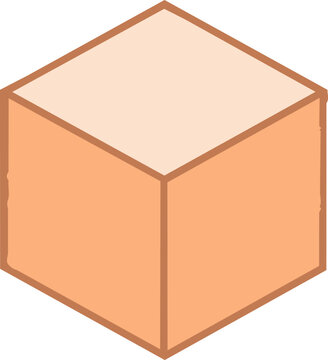 Abstract geometric light orange cube with an isometric perspective, perfect as a versatile graphic element for minimalist design, conceptual frameworks, or basic structural representations