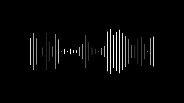 A beautiful new audio music wave icon animation on black background.Abstract music wave,player,audio frequency,player wave icon animation.