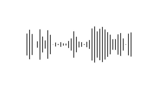 A beautiful new audio music wave icon animation on whitre background.Abstract music wave,player,audio frequency,player wave icon animation.