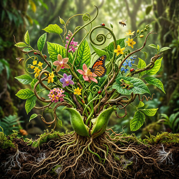 Concept de croissance &eacute;cologique et arbre de vie de la biodiversit&eacute;