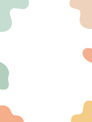 Obraz premium Minimal Abstract Organic Corner Frame Background with Soft Pastel Shapes and Large Copy Space
