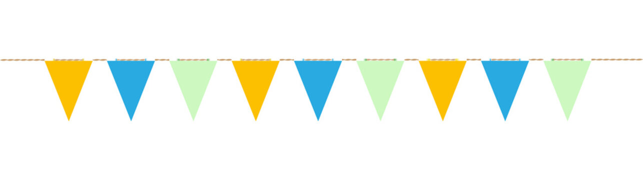 Colorful bunting flag decoration with festive triangle pennants