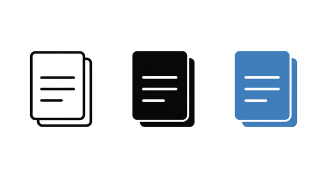 stacked document icons flat documents paper stack