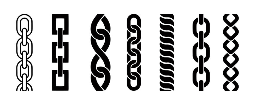 Collection of various chain designs and patterns