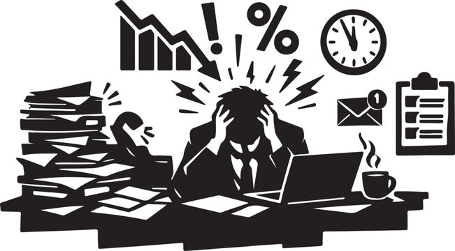 Stressed Executive Overwhelmed By Financial Loss
