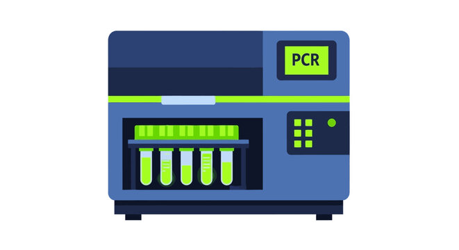PCR Thermal Cycler Machine Vector Illustration for DNA Amplification, Laboratory Research, and Genetic Testing Diagnostics