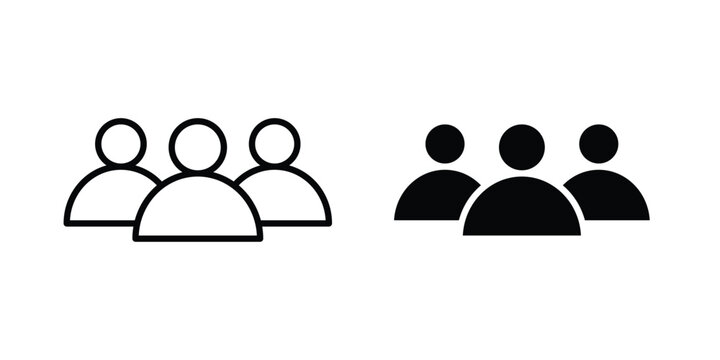 Group icon logo illustration. Black and white pictogram