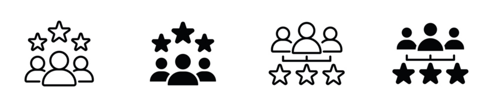 Customer Rating Icon Set. User Reviews, Client Satisfaction and Reputation Icons. Vector Illustration.