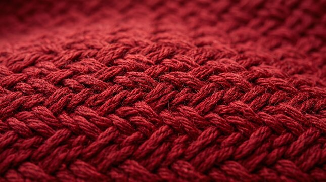 Red Knitted Fabric Texture
