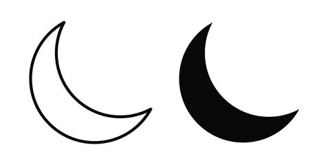 Moon icon logo illustration. Black and white pictogram © Cristiane