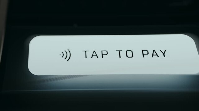 Tap To Pay button from a payment terminal, NFC technology