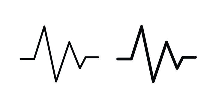 Pulse icon logo illustration. Black and white pictogram