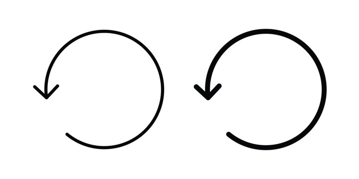 Undo icon logo illustration. Black and white pictogram