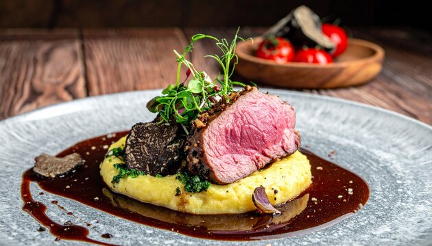 Lammfilet mit Tr&uuml;ffel-Kartoffelgratin