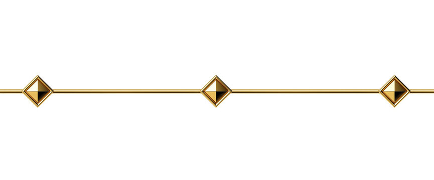 Gold diamond line ornament for luxury border and divider