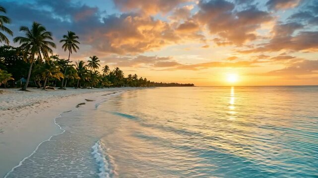 seven mile beach negril jamaica tropical coastline sunset video