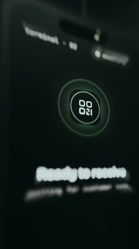 Point of Sale mobile interface indicating system is ready to receive transactions