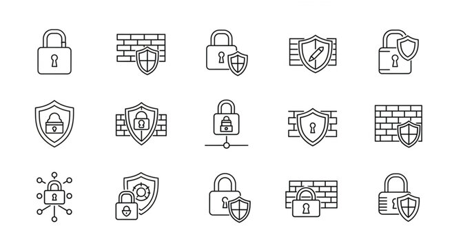 Collection of security and privacy icons.