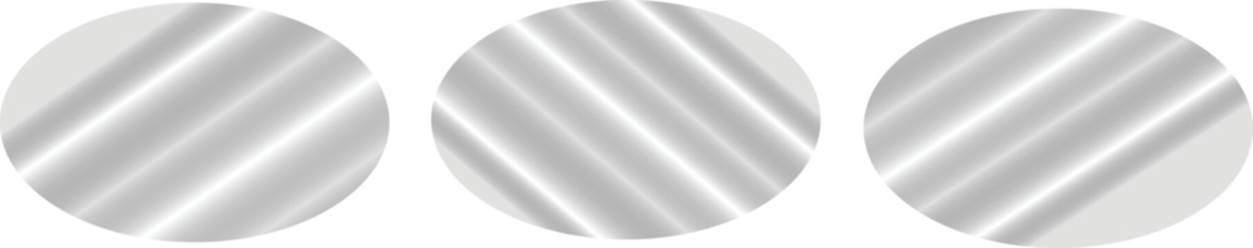 Three metallic spheres with linear grooves on white background