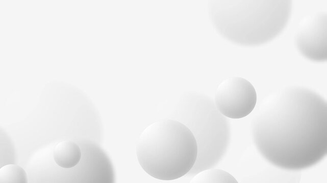 Abstract white floating circles - loop background