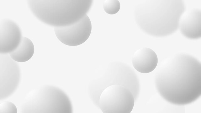 Abstract white floating circles - loop background