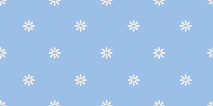 Light Blue Background With White Floral Pattern Design