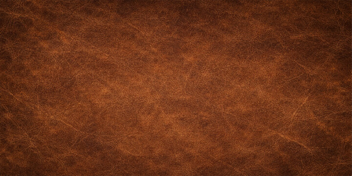 An antique brown leather texture background with a grungy, aged pattern reminiscent of old vintage parchment or a rough textured surface