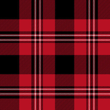 plaid tartan seamless repeat pattern. This is black red white checkered plaid vector illustration. Design for decorative,wallpaper,shirts,clothing,wrapping,textile,fabric,texture