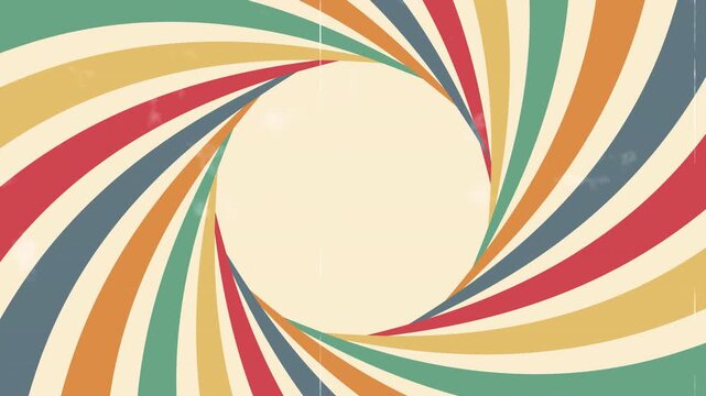 Sunburst vintage abstract background rotating animation Video 4K. Perfect for nostalgic intros, groovy backgrounds, and retro motion design