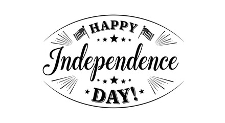 Fototapeta premium Happy independence day greeting card design with american flags and stars