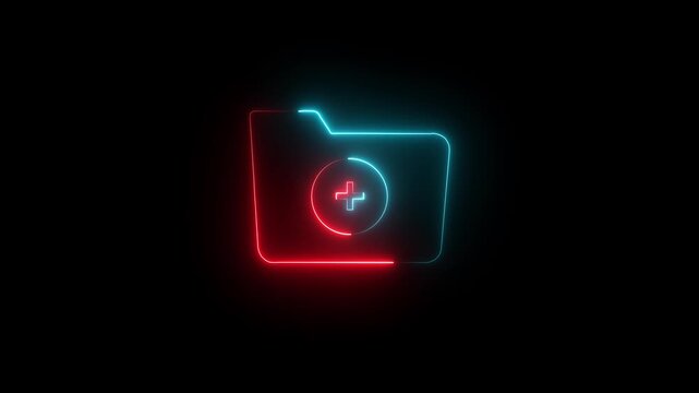 New folder file ,Copy document icon. Add attach create folder make new plus. .  Copy document icon. 4K Video motion graphic animation.