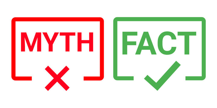 Myth vs Fact Icons Vector Set &ndash; True False Comparison Symbols, Fact Check Mark, Myth Busting Infographic Elements
