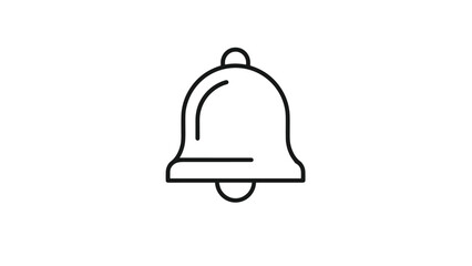 Fototapeta premium Simple outline icon of a ringing bell symbolizes notifications, alerts, reminders, and incoming calls for digital applications.