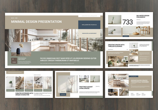 Minimal Design Pitch Deck Presentation for Real Estate with Beige Elements