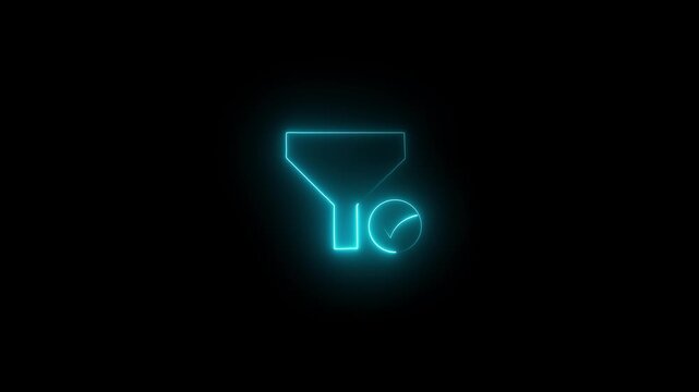 neon glowing on black background. neon line Rotating drill digging a hole in a ground icon isolated on black background. 
